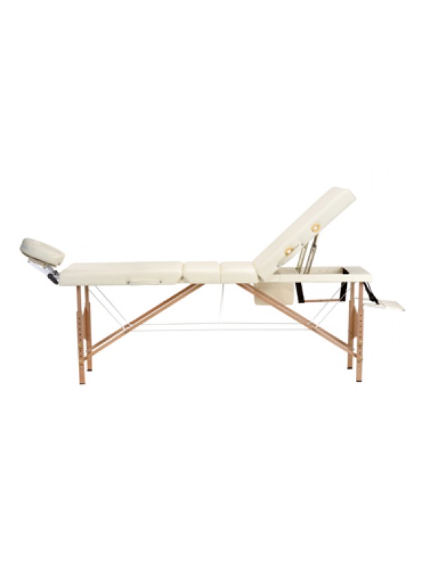 Stôl, masážne lôžko 4 segmenty drevené béžové