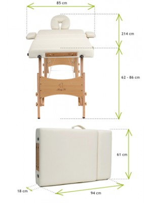 Stôl, masážne lôžko 4 segmenty drevené béžové